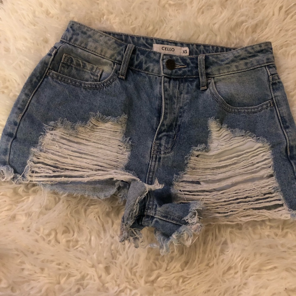 Cello Ripped Denim Shorts